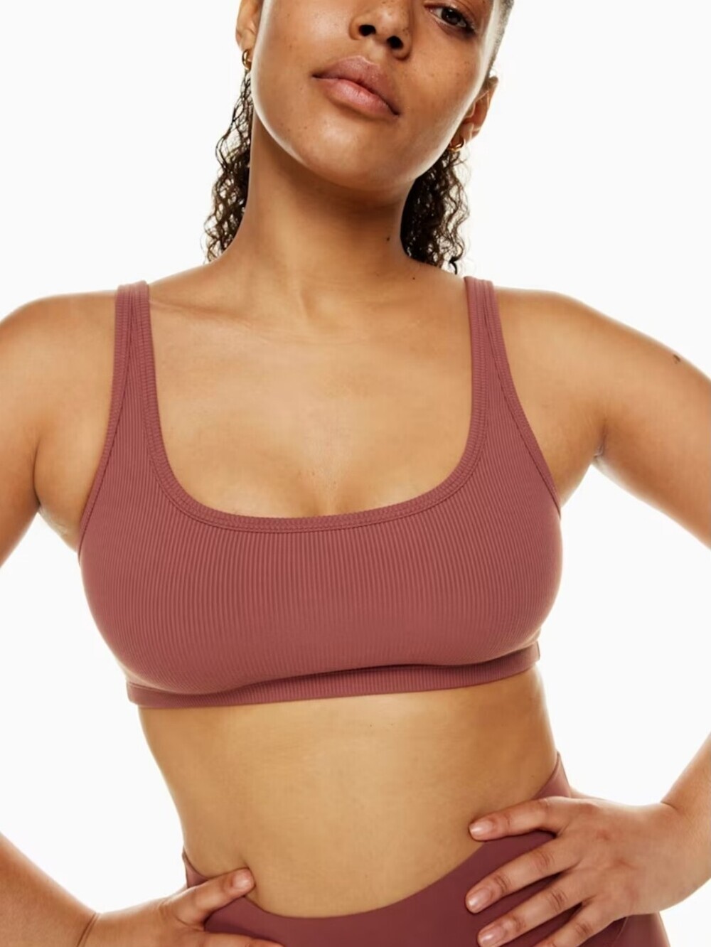 TnAction TnaLIFE Rib Mini Bra Top in Red Argil Sz S
